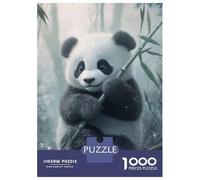 Rompecabezas De 1000 Piezas para Adultos Cute Panda with Bamboo Shoot Rompecabezas Práctico Juego Decoración del Hogar Cumpleaños Y Navidad 52x38cm/1000pcs
