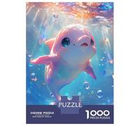 Rompecabezas De 1000 Piezas para Adultos Cute Pink Dolphin Underwater Rompecabezas para Adultos Juegos Relajantes Análisis Y Lógica Oferta como Regalos para Toda La Familia 38x26cm/1000pcs
