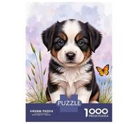 Rompecabezas De 1000 Piezas para Adultos Cute Puppy with Butterfly Rompecabezas para Adultos Juegos Familiares Pero Regalos Divertidos Y Humorísticos para Amigos Y Familiares 38x26cm/1000pcs