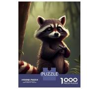 Rompecabezas De 1000 Piezas para Adultos Cute Raccoon Animal Rompecabezas para Adultos Juego De Ingenio Pero Divertido Y Humorístico Regalos De Cumpleaños Y Únicos 52x38cm/1000pcs