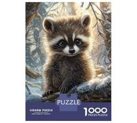 Rompecabezas De 1000 Piezas para Adultos Cute Raccoon in Winter Rompecabezas para Adultos Juegos Relajantes Regalos para Mujeres Regalos para Reducir El Estrés 70x50cm/1000pcs