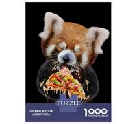 Rompecabezas De 1000 Piezas para Adultos Cute Red Panda Love Pizza Rompecabezas para Adultos Juegos Relajantes Desafío Difícil Reducción del Estrés Regalos 70x50cm/1000pcs