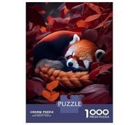 Rompecabezas De 1000 Piezas para Adultos Cute Sleeping Red Panda Rompecabezas para Adultos Juegos De Relajación Regalos para Mujeres Desafío Educativo 38x26cm/1000pcs