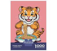 Rompecabezas De 1000 Piezas para Adultos Cute Tiger and Ramen Rompecabezas para Adultos Juguetes Antiestrés Decoración Perfecta Cumpleaños Y Navidad 70x50cm/1000pcs