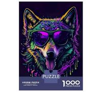 Rompecabezas De 1000 Piezas para Adultos Cute Whimsical Wolf Rompecabezas para Adultos Juego De Ingenio para La Diversión Familiar Cumpleaños 38x26cm/1000pcs