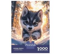 Rompecabezas De 1000 Piezas para Adultos Cute Wolf Pup in Snow Rompecabezas para Adultos Juegos Relajantes Pero Divertidos Y Humorísticos Desafiante De Completar 70x50cm/1000pcs