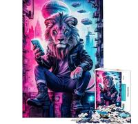Rompecabezas de 1000 Piezas para Adultos Cyberpunk Cat King Rompecabezas para Adultos Juegos relajantes Divertidos y con Humor Actividades para Hacer en casa (Tamaño 38x26cm)