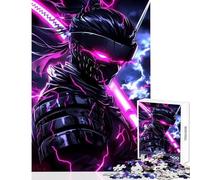 Rompecabezas de 1000 Piezas para Adultos Cyberpunk Ninja con Katana Juguetes antiestrés Grandes Regalos y Juguetes Juegos de relajación Cada Pieza es única - Tamaño 38x52cm