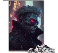 Rompecabezas de 1000 Piezas para Adultos: Cyborg en la Ciudad Rompecabezas desafiante, Actividad Familiar, decoración del hogar, Regalo navideño (tamaño: 26x38cm)