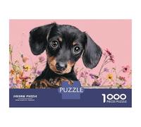 Rompecabezas De 1000 Piezas para Adultos Dachshund Dog Wall Art Print Rompecabezas para Adultos Juego Familiar Decoración De Pared Desafiante De Completar 52x38cm/1000pcs