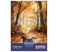 Rompecabezas De 1000 Piezas para Adultos Dachshund in Autumn Forst Rompecabezas para Adultos Juegos Familiares para La Diversión Familiar Regalo De Cumpleaños, Regalos, 70x50cm/1000pcs