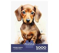 Rompecabezas De 1000 Piezas para Adultos Dachshund in Watercolor Rompecabezas para Adultos Juego Familiar Vacaciones En Casa Matar El Tiempo Desafiante De Completar 70x50cm/1000pcs