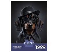 Rompecabezas De 1000 Piezas para Adultos Dachshund Mafia Boss Rompecabezas para Adultos Juegos De Relajación Una Obra De Arte Regalos para Amigos Y Familiares 38x26cm/1000pcs