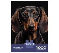 Rompecabezas De 1000 Piezas para Adultos Dachshund Portrait Dog Rompecabezas De Juguete Decoración De Pared Una Obra De Arte Cumpleaños Y Navidad 52x38cm/1000pcs
