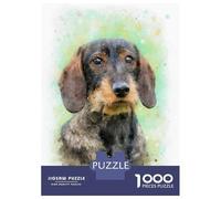 Rompecabezas De 1000 Piezas para Adultos Dachshund Watercolor Rompecabezas para Adultos Juguete Decoración De Pared Regalos para Mujeres para Cumpleaños, Navidad 70x50cm/1000pcs