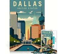 Rompecabezas de 1000 Piezas para Adultos,Dallas,Texas,Estados Unidos Juego y Estimulante Un Reto Inteligente Un Juego Tranquilo y entretenido Regalo Ideal para cumpleaños y para Aficionados 38x26cm