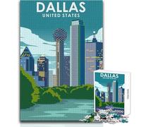 Rompecabezas de 1000 Piezas para Adultos, Dallas, Texas, Estados Unidos, Juguete, Juego Intelectual, Regalo de cumpleaños, tamaño 50x75cm