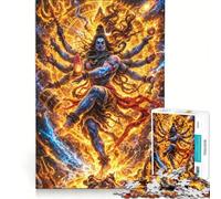 Rompecabezas de 1000 Piezas para Adultos: Danza Cósmica del Señor Shiva, Juegos Familiares, Divertido para Reducir el estrés, Regalo de cumpleaños 38x26cm