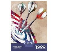 Rompecabezas De 1000 Piezas para Adultos Darts Hitting Target, Watercolor Style Rompecabezas para Adultos Juegos Familiares para La Diversión Familiar Regalos De Cumpleaños Y Únicos 38x26cm/1000pcs