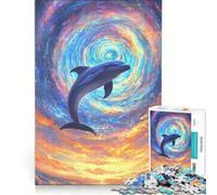Rompecabezas de 1000 Piezas para Adultos: Datos fascinantes sobre los Delfines, Juegos educativos, análisis y lógica, Regalo de cumpleaños, Regalos de Viaje 50x75cm