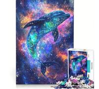 Rompecabezas de 1000 Piezas para Adultos: Datos fascinantes sobre los Delfines, Juegos relajantes, ejercita tu Cerebro y Tus Manos, cumpleaños y Navidad 38x52cm