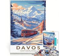 Rompecabezas de 1000 Piezas para Adultos, Davos, Suiza, Juego Interactivo, Ideal para Padres e Hijos, Perfecto como Regalo para Toda la Familia 50x75cm