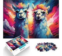 Rompecabezas de 1000 piezas para adultos de alpaca para diversión familiar, 14.95 x 20.47 pulgadas, regalo divertido para adolescentes a partir de 14 años