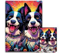 Rompecabezas de 1000 Piezas para Adultos, de Border Collie, Rompecabezas de Alta dificultad para Adolescentes, 26x38cm/10,23x14,96 Pulgadas.