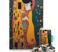 Rompecabezas de 1000 Piezas para Adultos, de Gustav Klimt y Tim Burton, Ideal para Decorar la Pared, divertirse en casa y Fortalecer el Amor en Pareja 38x52cm