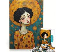 Rompecabezas de 1000 Piezas para Adultos de Gustav Klimt y Tim Burton, Juego Interactivo, Carrera de Velocidad Manual, con Piezas de Formas aleatorias Que encajan Perfectamente 38x52cm