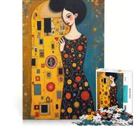 Rompecabezas de 1000 Piezas para Adultos, de Gustav Klimt y Tim Burton, Juguetes para armar, para la diversión Familiar, para Fortalecer el Amor Entre Parejas 50x75cm