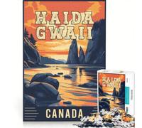 Rompecabezas de 1000 Piezas para Adultos de Haida Gwaii en Canadá, Juego Imposible, interacción Entre Padres e Hijos, Lista de Deseos con Papá Noel 50x75cm