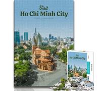 Rompecabezas de 1000 Piezas para Adultos de la Ciudad de Ho Chi Minh Difícil de completar, Pero Divertido y Divertido Decoración hogar, 50x75cm