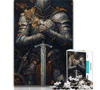 Rompecabezas de 1000 Piezas para Adultos de Mighty Medieval Knight, Juego Familiar antiestrés, desafío difícil, colección de Artistas, Bellas Artes (38x26cm)