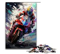 Rompecabezas de 1000 Piezas para Adultos de MotoGP de Splatters Nubes de Colores en el Cielo Divertido Rompecabezas Familiar con póster y Hoja de Trivia a Juego 75x50cm