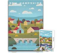 Rompecabezas de 1000 Piezas para Adultos, de New Hampshire, Juegos educativos, Regalo antiestrés para cumpleaños, tamaño 50x75cm