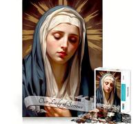 Rompecabezas de 1000 Piezas para Adultos de Nuestra Señora de los Dolores, Juguete para ejercitar la Mente, Alivio del estrés, decoración de Pared con Bordes definidos (38x26cm)