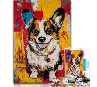 Rompecabezas de 1000 Piezas para Adultos de Pembroke Welsh Corgi Difícil de completar, Pero Divertido y Divertido Regalo de cumpleaños, decoración de Pared 38x26cm