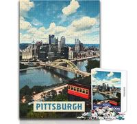 Rompecabezas de 1000 Piezas para Adultos de Pittsburgh, un Juego desafiante, Juguetes, Regalos para Mujeres, Regalo de cumpleaños, tamaño 38x52cm