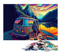 Rompecabezas de 1000 Piezas para Adultos de Psychedelic Road Trip Rompecabezas de Madera para Adultos Juego Educativo (tamaño 75 x 50 cm)