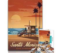 Rompecabezas de 1000 Piezas para Adultos de Santa Mónica, 1000 Piezas, Regalos para Adultos, Juguetes, Juegos educativos, decoración de Pared antiestrés, 26x38cm