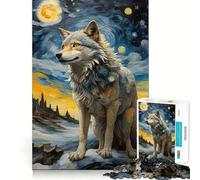 Rompecabezas de 1000 Piezas para Adultos de Wolf Van Gogh Juego de Ejercicios de Pensamiento Ajuste Espacios Actividad para Fortalecer los Lazos Familiares para Compartir con Seres