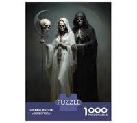 Rompecabezas De 1000 Piezas para Adultos Death and The Maiden, Santa Muerte Rompecabezas Práctico Juego Decoración del Hogar Cumpleaños Y Navidad 70x50cm/1000pcs