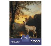 Rompecabezas De 1000 Piezas para Adultos Deer at Sunset Rompecabezas para Adultos Juguetes Antiestrés Difícil Difícil Y Desafiante 38x26cm/1000pcs