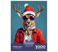 Rompecabezas De 1000 Piezas para Adultos Deer Christmas Rompecabezas para Adultos Juego De Ingenio Análisis Y Lógica Cumpleaños Y Navidad 38x26cm/1000pcs