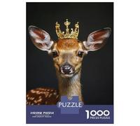 Rompecabezas De 1000 Piezas para Adultos Deer Cute King Rompecabezas para Adolescentes Juego Práctico Desafío Difícil Regalo De Cumpleaños, Regalos, 38x26cm/1000pcs