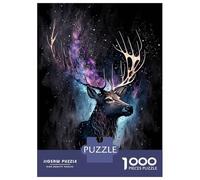 Rompecabezas De 1000 Piezas para Adultos Deer Head Colorful Rompecabezas para Adultos Juego De Ingenio Decoración del Hogar Actividades Divertidas En Casa 52x38cm/1000pcs