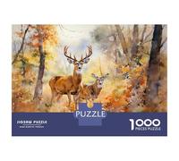 Rompecabezas De 1000 Piezas para Adultos Deer in Autumn Forest Rompecabezas para Adultos Juegos Divertidos Pero Divertidos Y Humorísticos Desafiantes De Completar 52x38cm/1000pcs