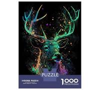Rompecabezas De 1000 Piezas para Adultos Deer Neon Rompecabezas para Adultos Juegos Divertidos Decoración del Hogar Cumpleaños Y Navidad 38x26cm/1000pcs
