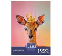 Rompecabezas De 1000 Piezas para Adultos Deer Pastel Crown Rompecabezas para Adultos Juego De Ingenio Desafío Difícil Desafiante De Completar 52x38cm/1000pcs